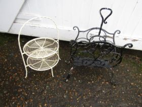 Magazine rack and wire fruit/veg or cake stand