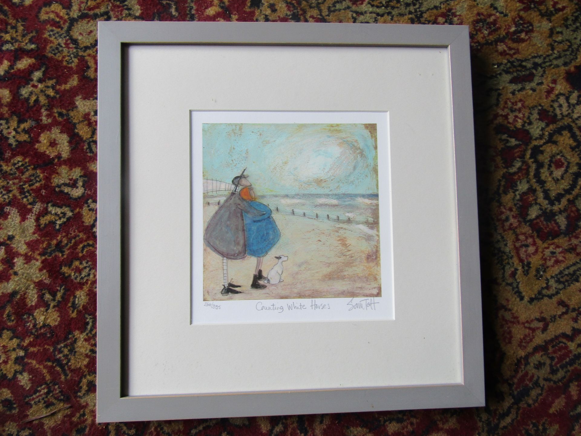 Sam Toft limited numbered (264/395) print 'Counting White Horses', framed and glazed 37cm x 38cm - Image 2 of 7