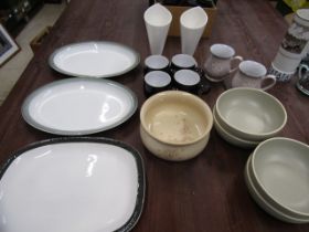 Denby table wares and pair vases, Vera Wang for Wedgwood bowls x 4 and a Poole plate