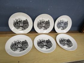 Set of 6 Portmeirion greyhound plates