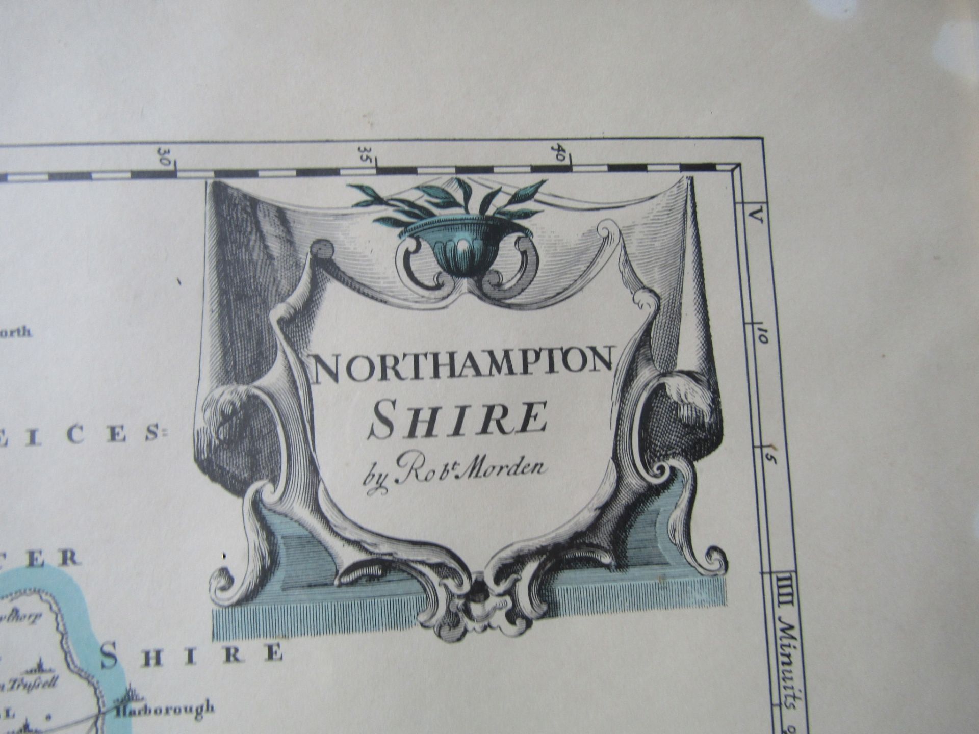 2 Maps of Norfolk and Northamptonshire, framed and glazed 40cm x 47cm approx - Image 4 of 5