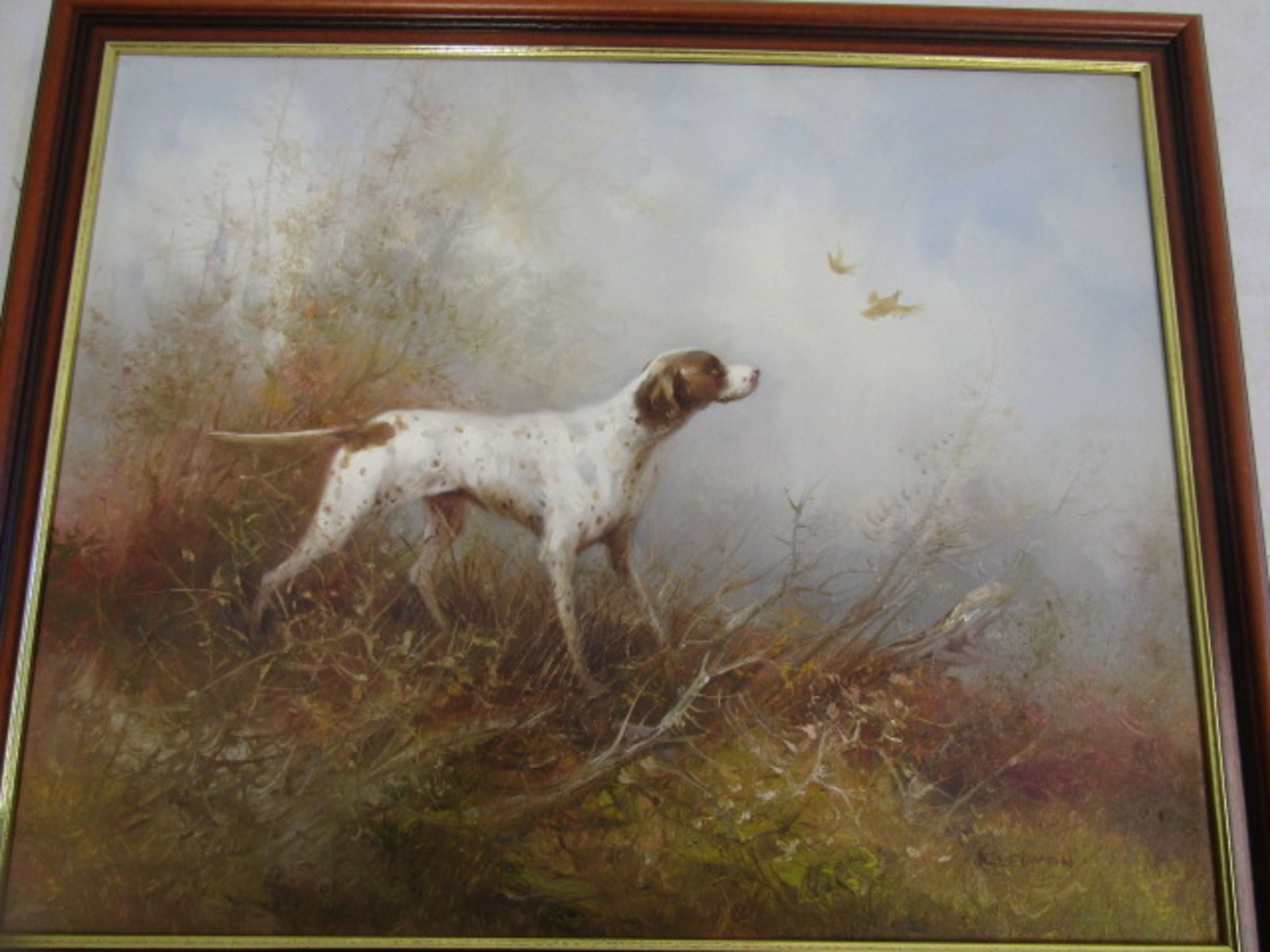 Signed oil on canvas Coffman? Pointer titled 'Good Lad' on verso 57x49cm - Image 3 of 3