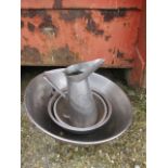 quantity of stainless steel bowls and jug