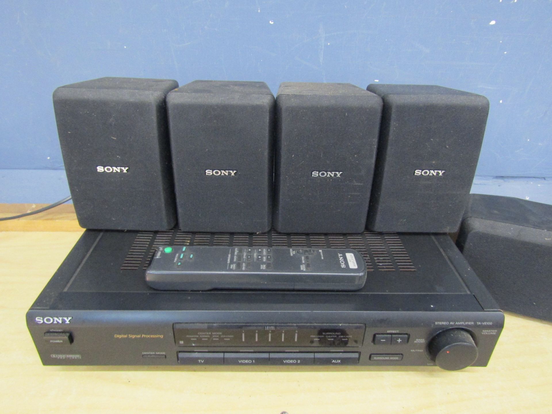 Sony stereo AV amplifier with speakers, remote and leads from a house clearance - Image 4 of 4