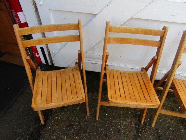 4 folding wooden chairs - Image 2 of 3