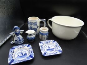 Wedgwood chamber pot and Delft wares