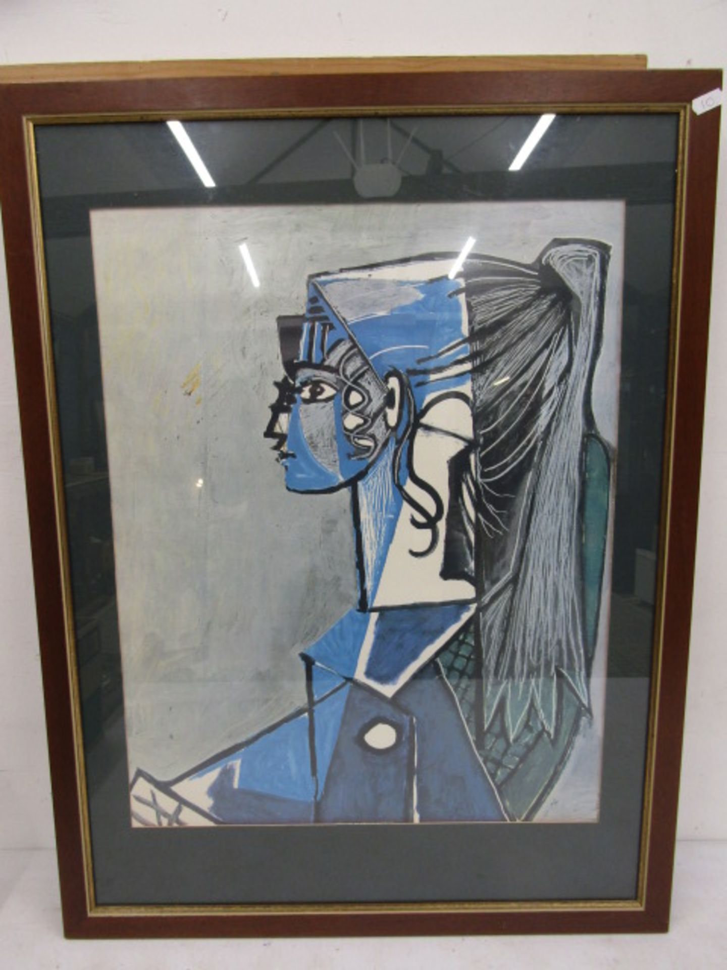 A framed print of Picasso's 'Sylvette' 77x58cm