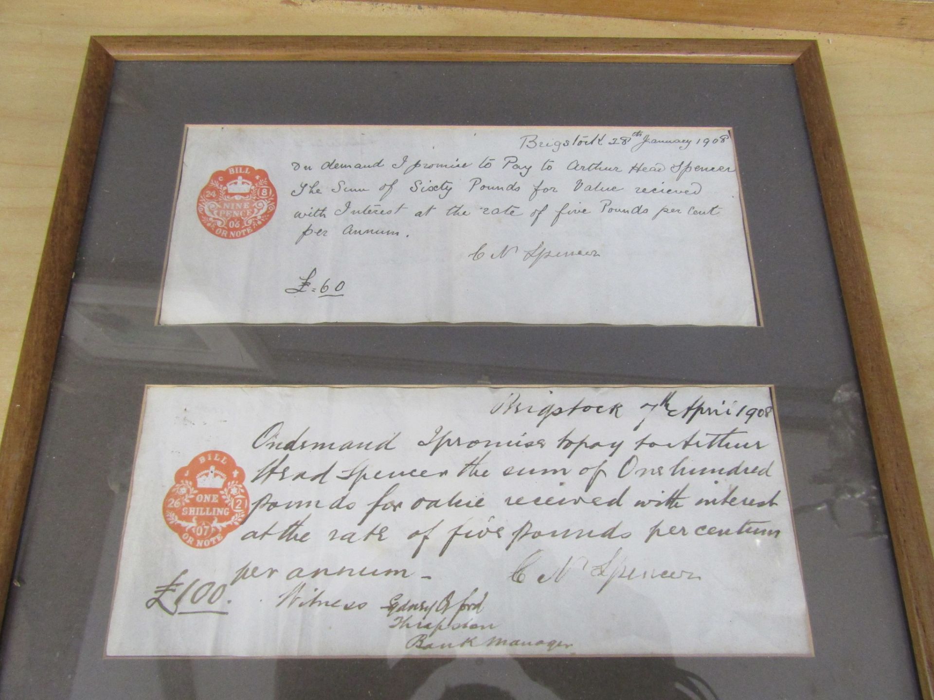 Framed antique legal documents, receipts etc - Image 6 of 16
