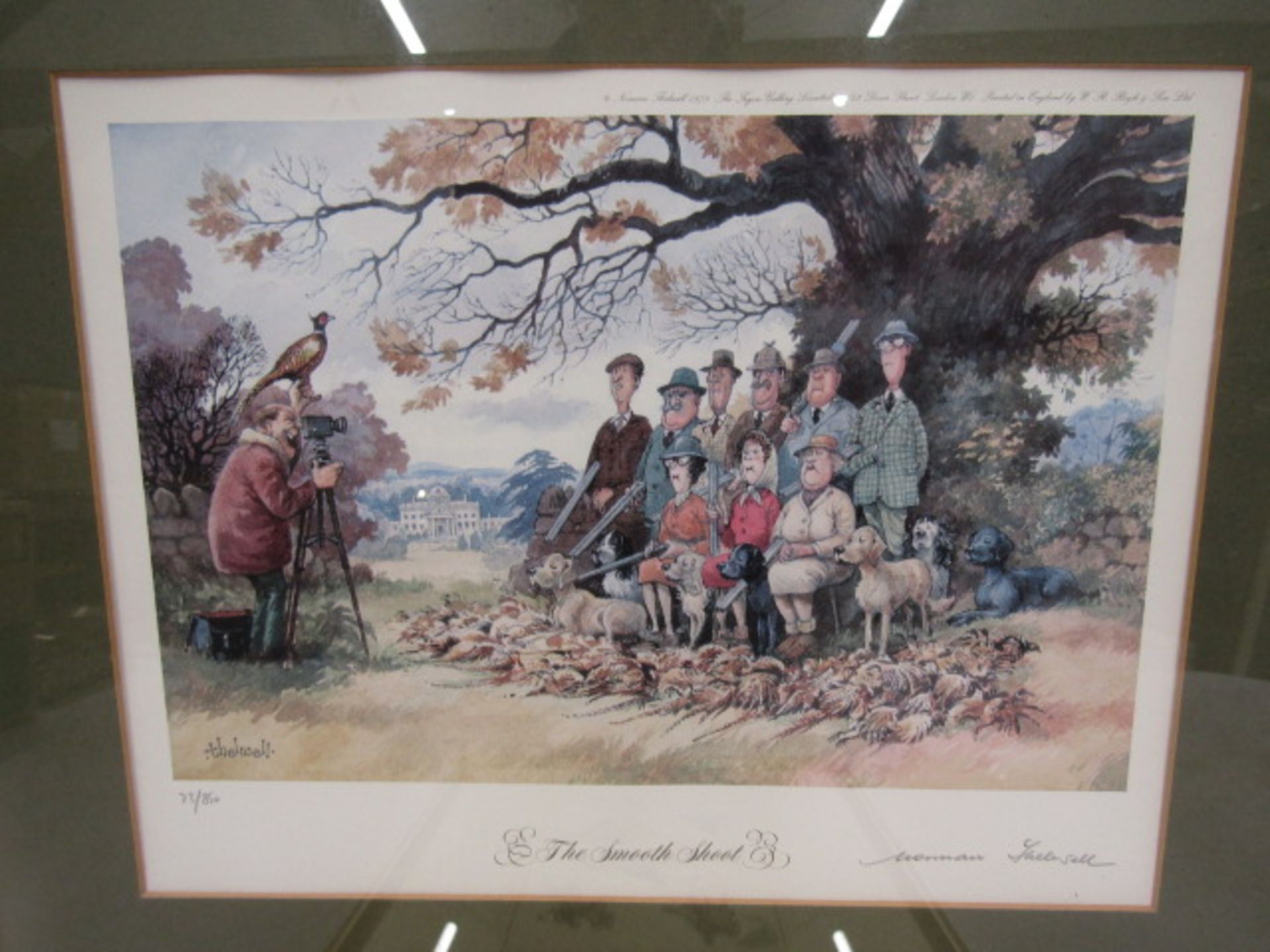 Thelwell ltd edtion print 'The Smooth Shoot' pencil signed in margin and a comical sporting print - Image 3 of 5