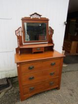 3 Drawer dressing table with mirror H158cm W91cm D44cm approx