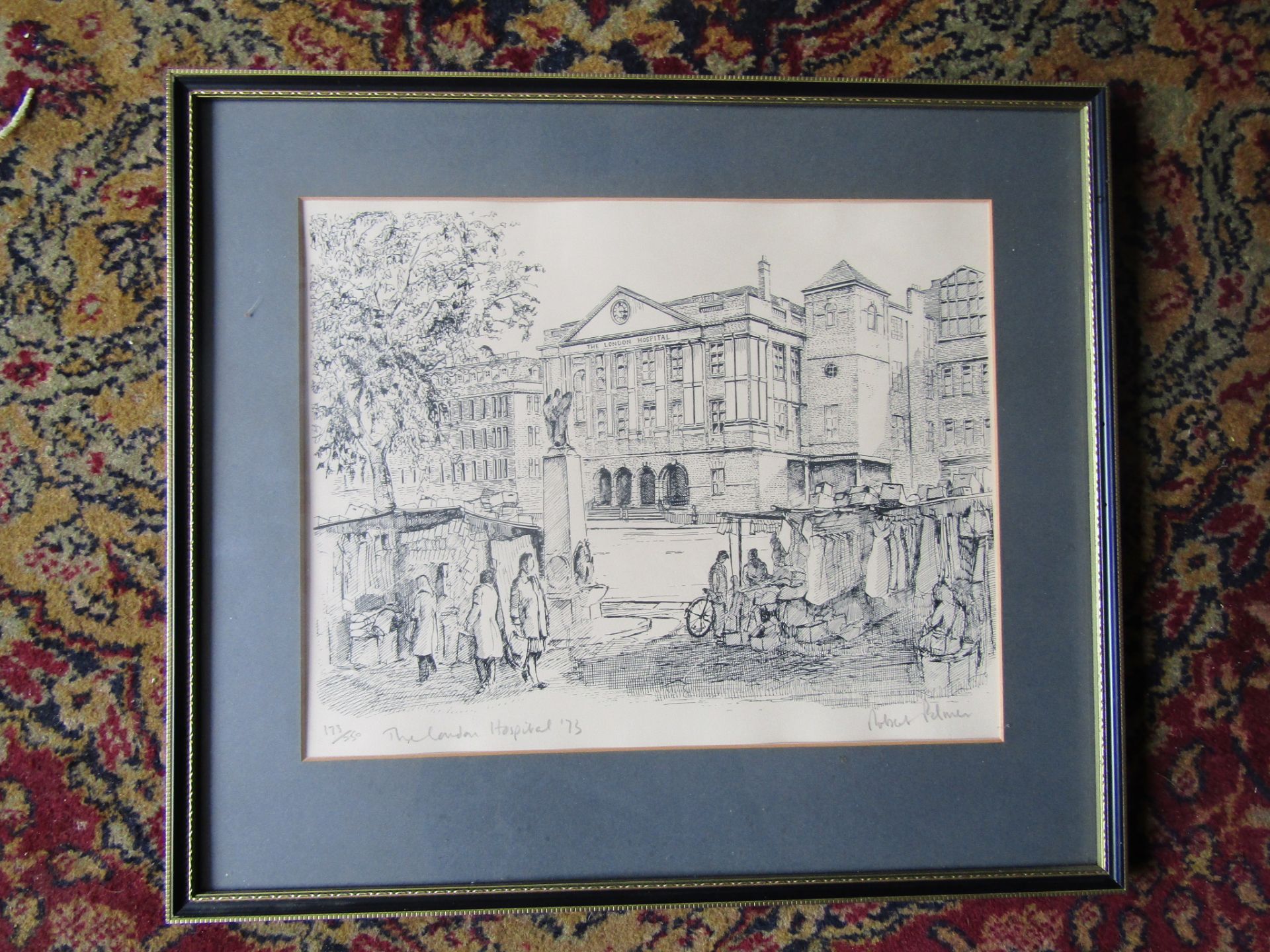 The London Hospital 1973 limited numbered (173/250) print. Framed, glazed and pencil signed by