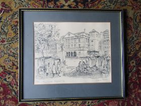 The London Hospital 1973 limited numbered (173/250) print. Framed, glazed and pencil signed by