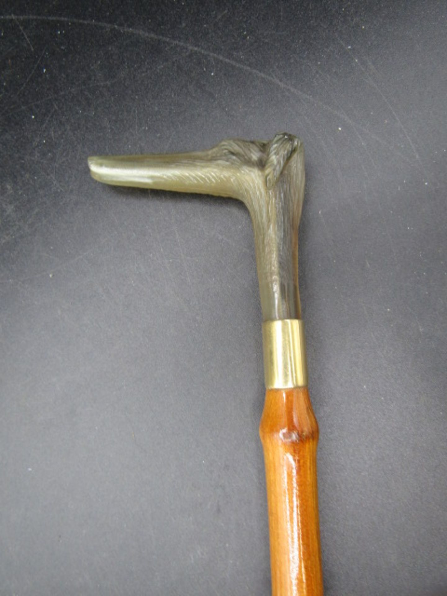 Lurcher shoe horn, carved snooker cue etc - Image 4 of 6