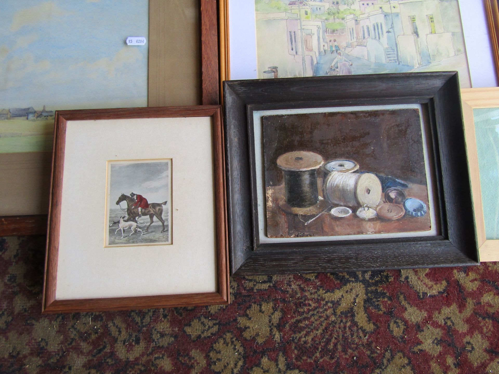 Paintings and prints to include greyhounds and hunting etc - Image 6 of 9