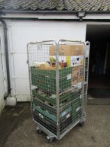 Stillage containing china, glass and photo albums etc (contents only stillage not included)