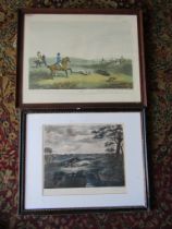 2 Greyhound/coursing prints, framed and glazed. Largest 44cm x 54cm approx