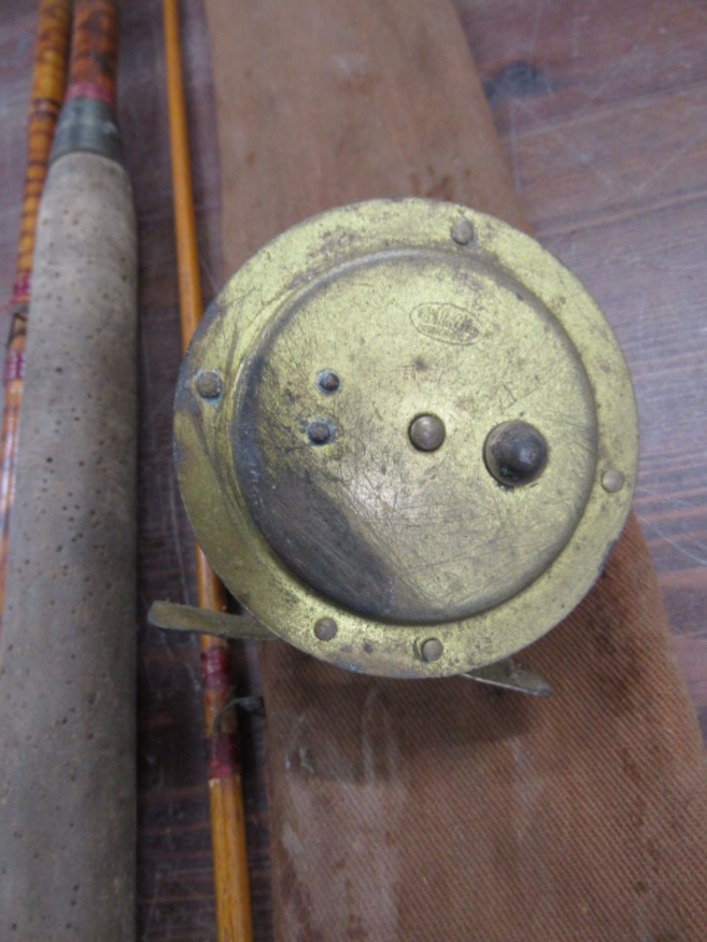 A vintage cane rod with vintage brass reel - Image 3 of 3