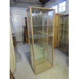 Display cabinet with mirrored back 63cm W 172cm H 32cm deep