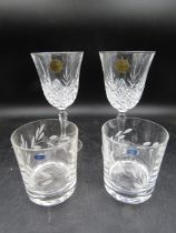 Caithness tumblers and 2 French lead crystal stemmed glasses