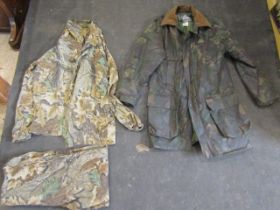 OpenAir wax jacket and a thin cotton cammo suit