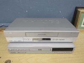 Philips VHS player and Bush DVD player, both from a house clearance (no remotes)