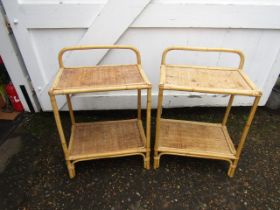 2 wicker side tables