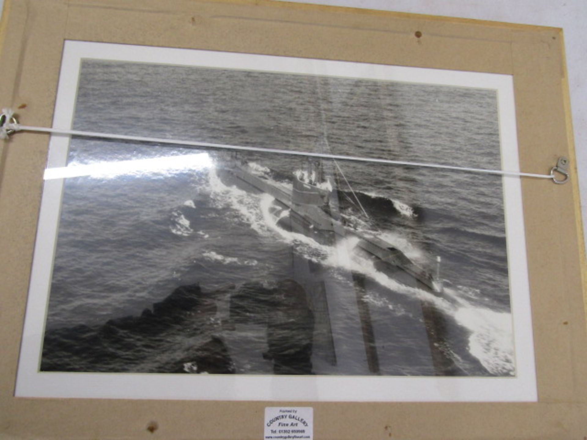 A picture of The Royal Britannia yacht on tour with a picture on verso of the escort 52x40cm - Image 2 of 2