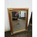 Ornate wooden framed wall mirror 70cm x 95cm approx