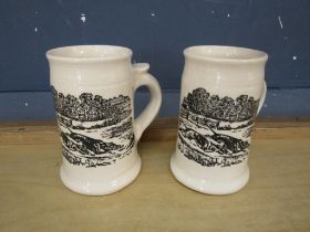 2 Fordham Pottery greyhound tankards