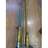 A vintage boat rod and split cane rod