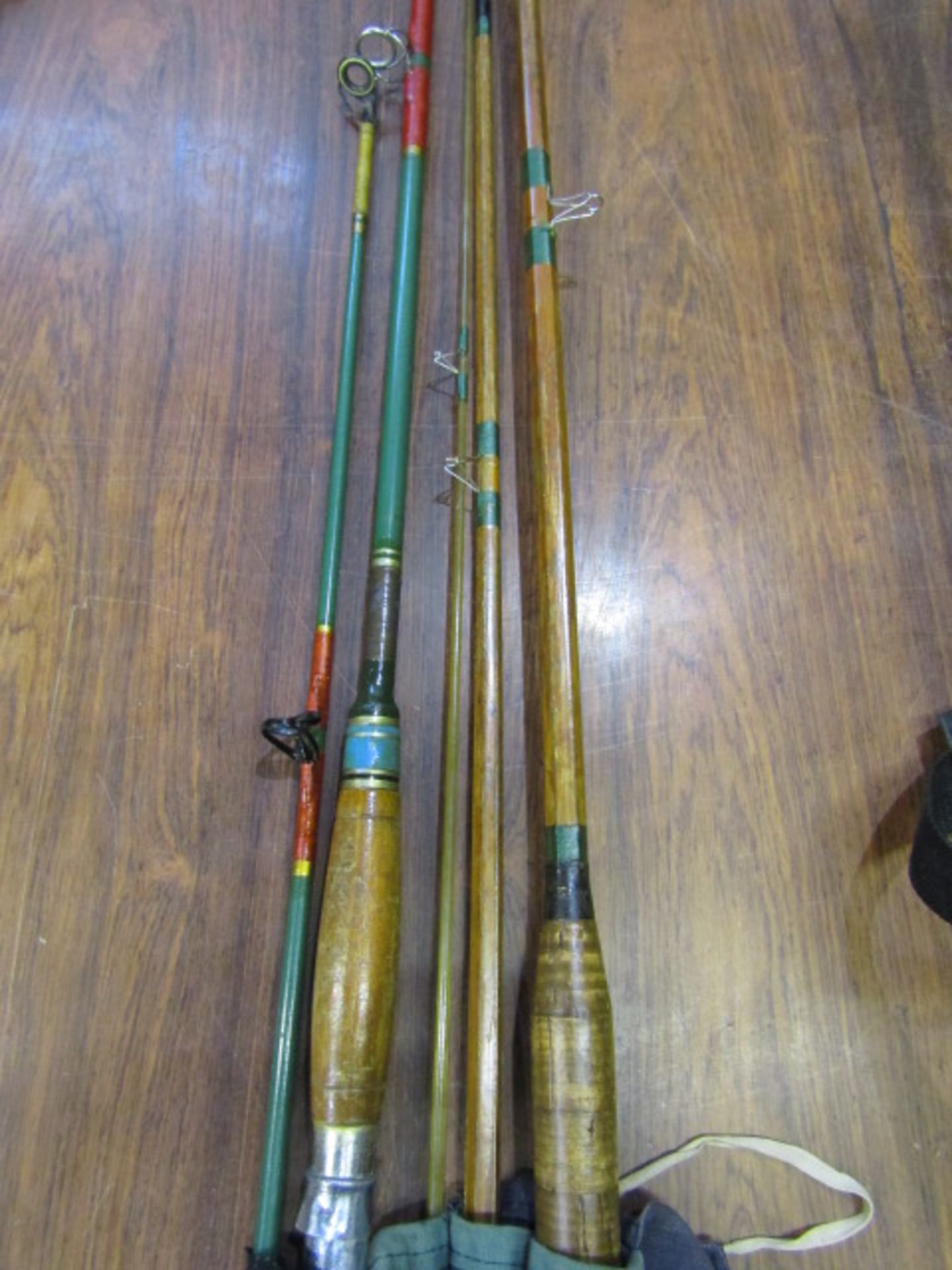 A vintage boat rod and split cane rod