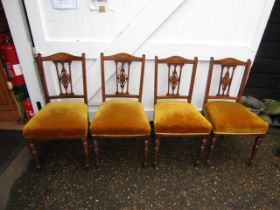set 4 Edwardian inlaid chairs