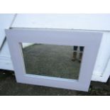 Chunky painted pine mirror 105x68cm