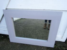 Chunky painted pine mirror 105x68cm