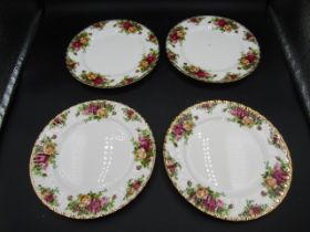 4 x Royal Albert Old Country Roses 8" side plates