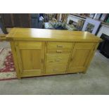 Oak sideboard H90cm W160cm D52cm approx