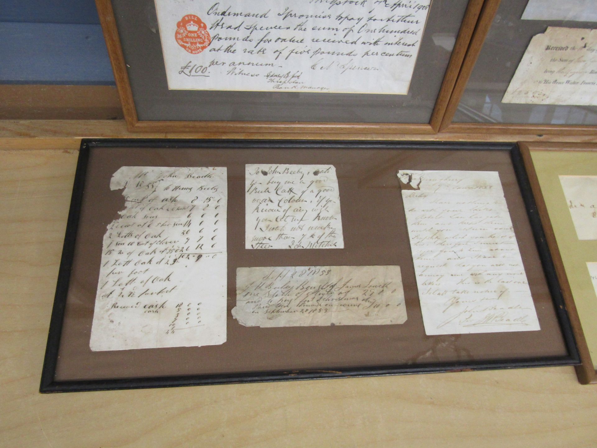 Framed antique legal documents, receipts etc - Image 2 of 16