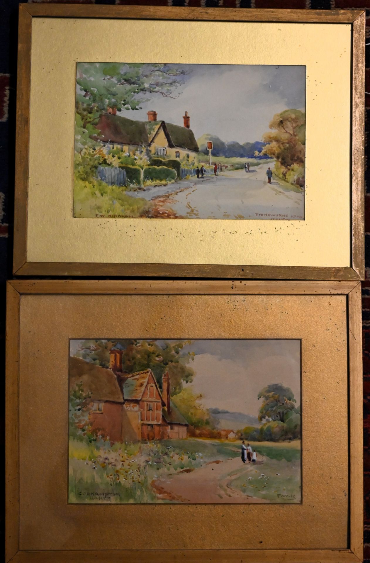 F W Kirkham two framed and glazed watercolours "Corhampton, Hants" and "Tichbourne Arms, Itchen" - Image 2 of 7