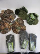 5 Jack Pyke hats and 3 pairs half finger mittens. all new with tags