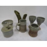 Studio pottery goblets, vases etc