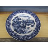 Large Japanese blue and white charger. Diameter 46cm approx