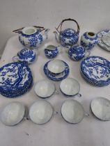 Chinese blue and white part tea set with egg porcelain cups