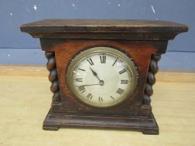 1910-1920 Oak cased mantel clock with French movement