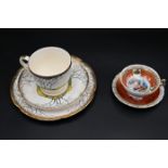 Royal Vienna cabinet cup and saucer plus Crown Devon Glenwood Fielding trio