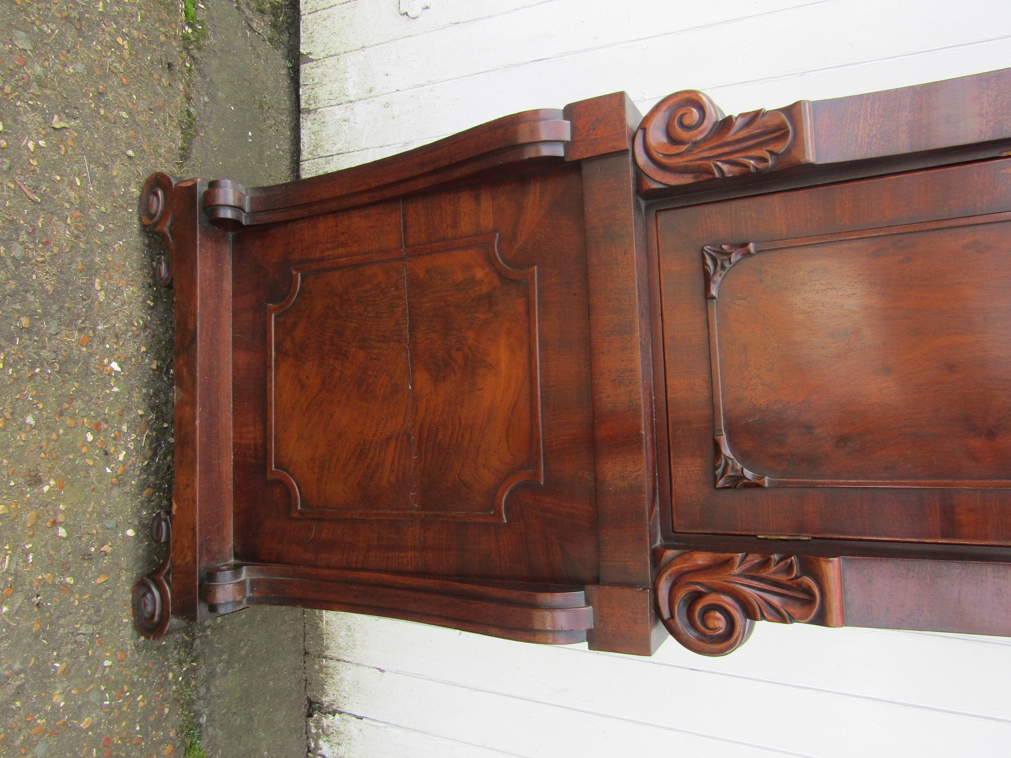 North country 19th century mahogany cased moon phase Grandfather clock with weights, pendulum and - Image 8 of 11