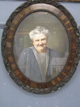 A mahogany framed watercolour portrait 65x54cm