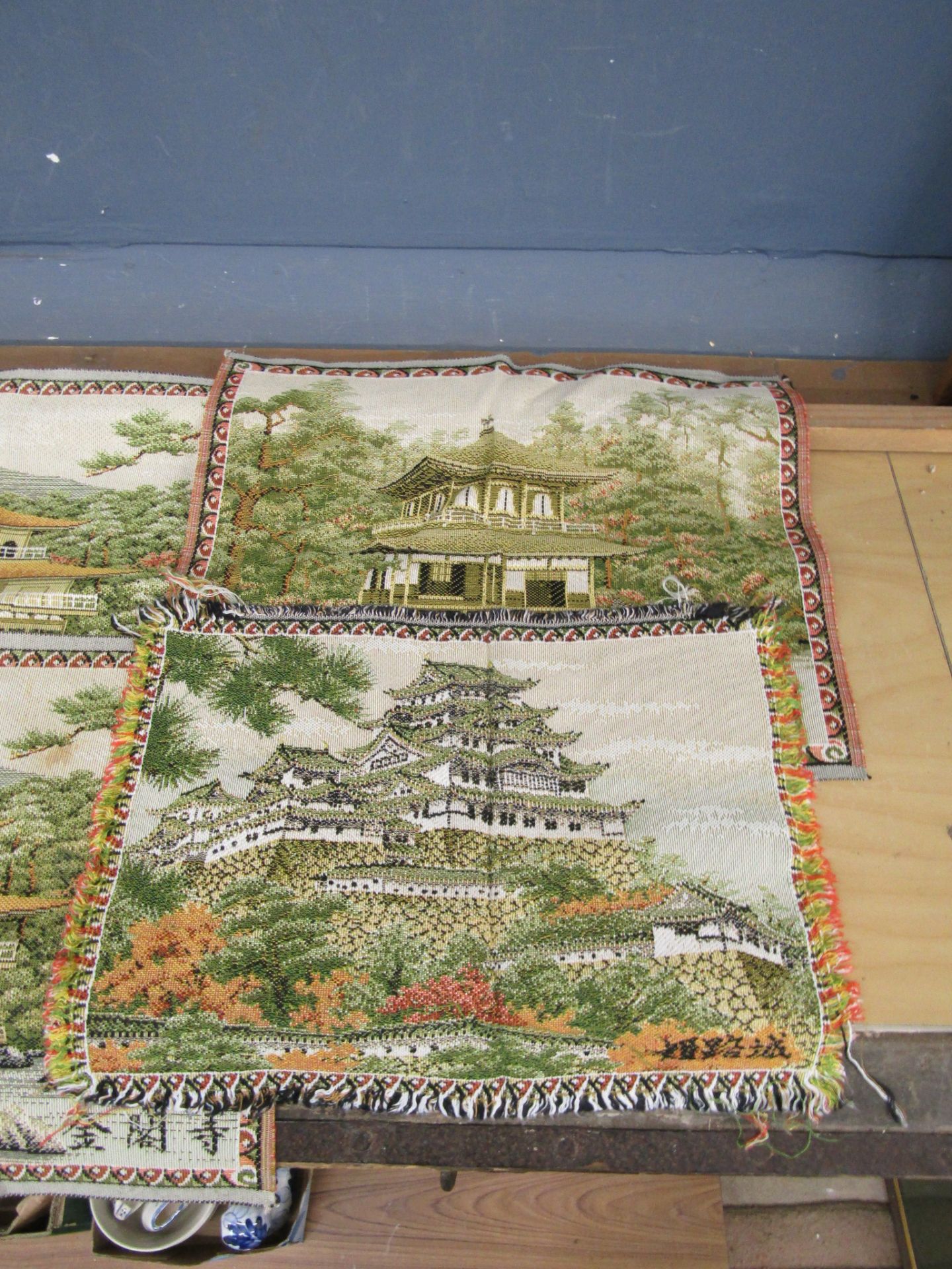 6 Oriental temple tapestries - Image 3 of 3