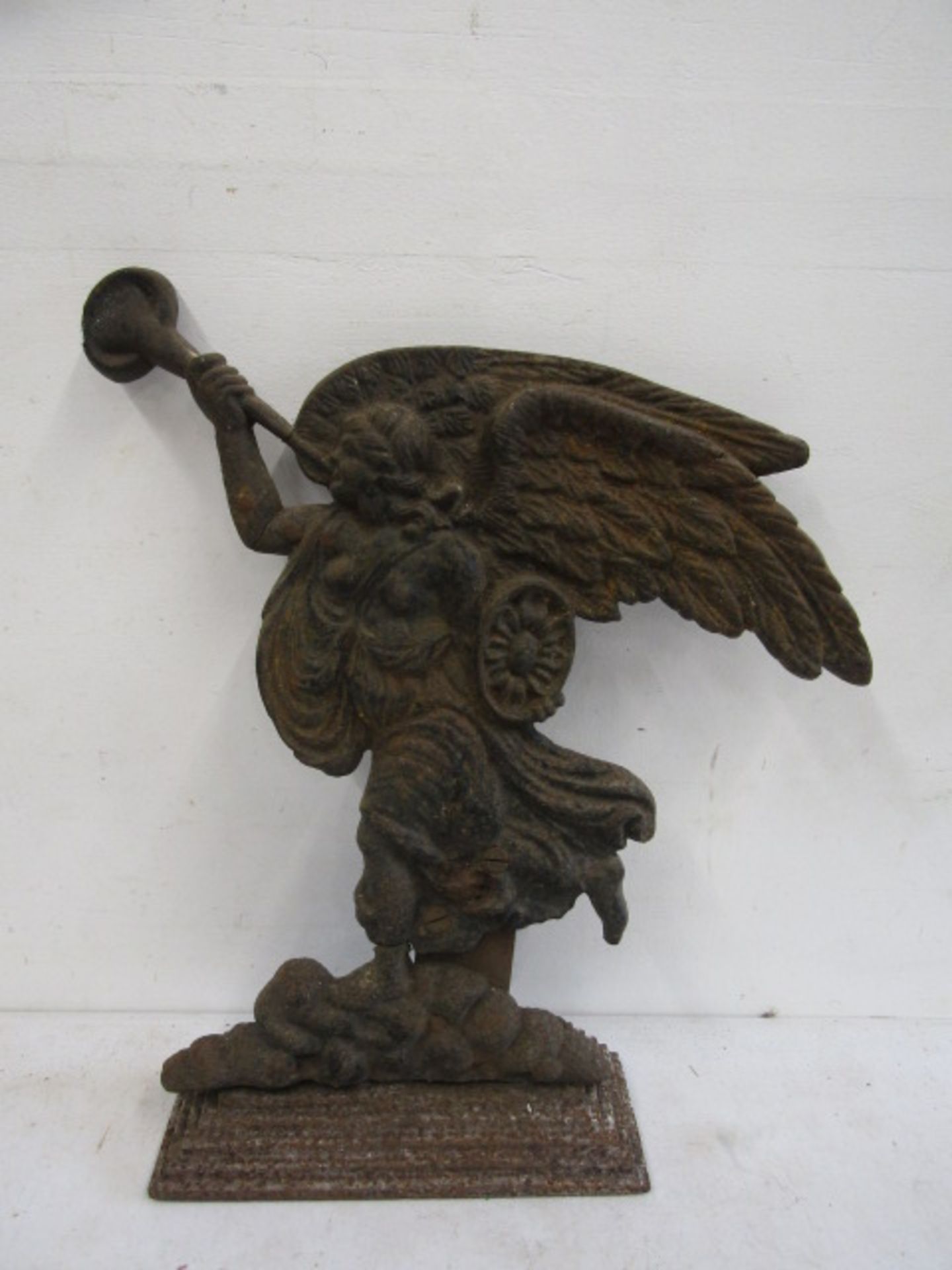 Cast iron Herald Angel door stop 44cmH