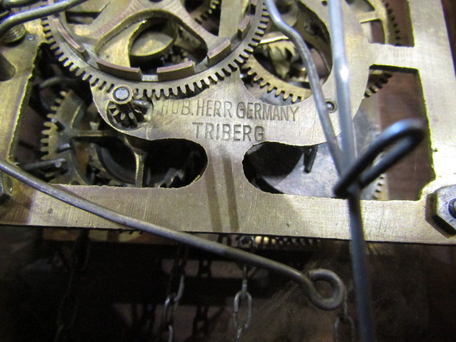 Early Camerer, Cuss & Co cuckoo clock with weights (needs some restoration) - Image 7 of 7