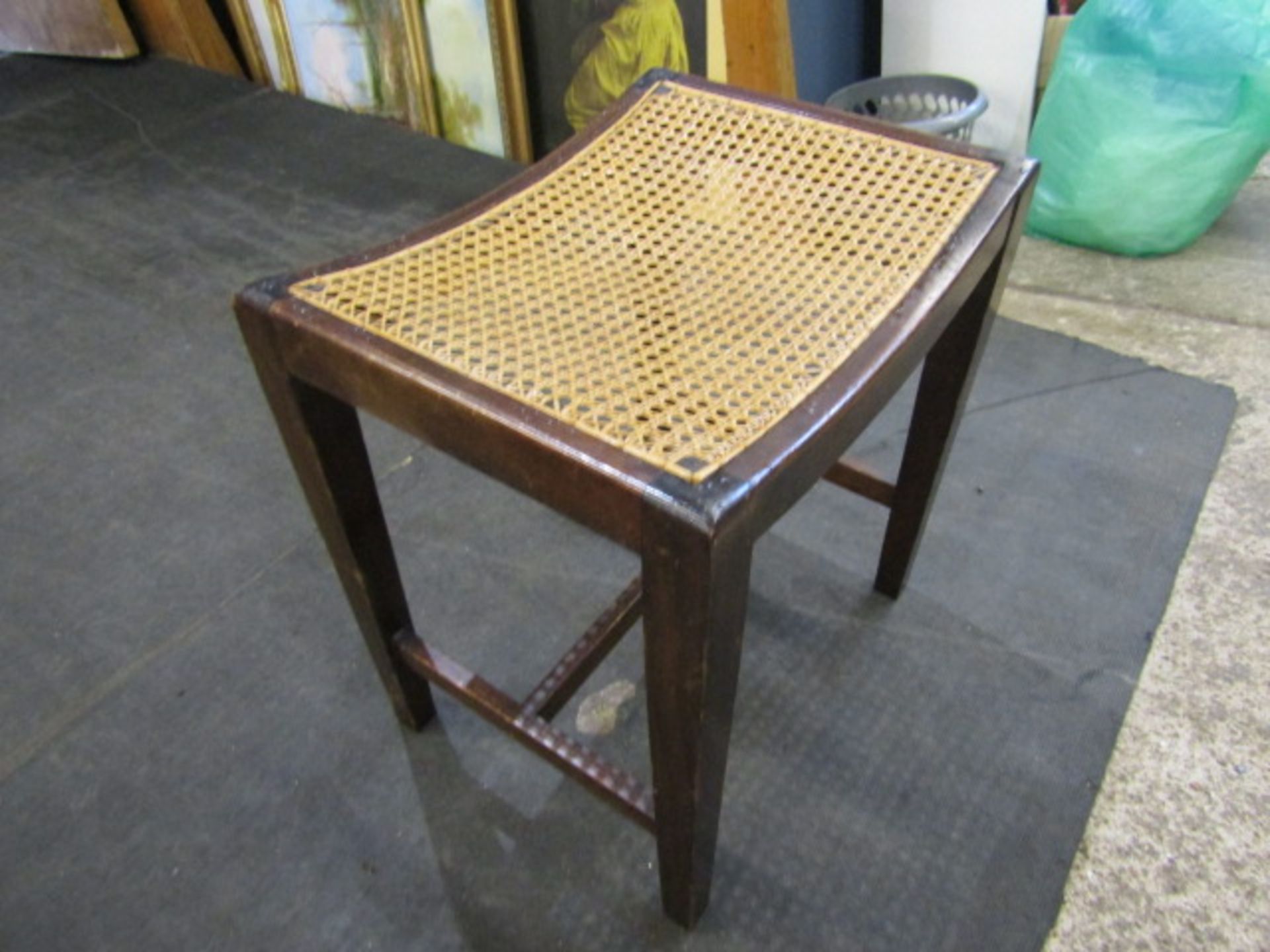 a cane seat stool - Image 2 of 3